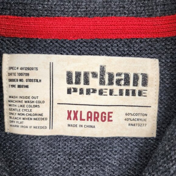 Urban Pipeline Sweater Mens XXL Gray Multi Grandpa Dad Cardigan - Picture 3 of 7